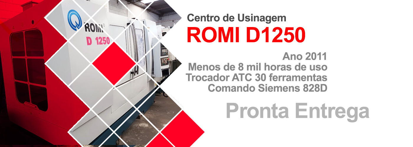 Centro de usiangem Romi D1250 ano 2011 Siemens 828D